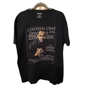 Lebron James World Champions Sports Illustrated Magazine Black T Shirt